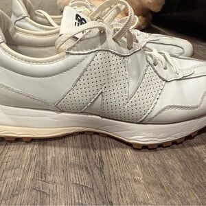 New Balance White Perforated Sneakers